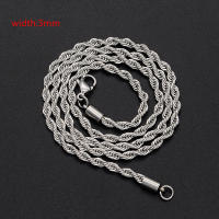Collar De Cadena De Hilo Clásico Para Hombres Y Mujeres Acero Inoxidable Ancho 2/3/4/5 MM Estilo Figaro Cubano Joyería Moda - details 10