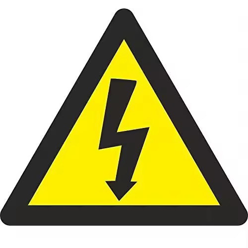 CABLEPELADO Señal Rayo | Señal triangulo Rayo | Señal Rayo homologado | Aluminio | Certificado UNE 23033:1981 | 0,5 mm Grosor | 21 cm Cada Lado | Color Amarillo con Letras en Negro - 1