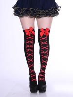 1 Par De Medias Largas Para Mujer Estilo Europeo Y Americano Medias De Halloween Con Lazo a La Rodilla Medias Largas Imprimidas - details 4