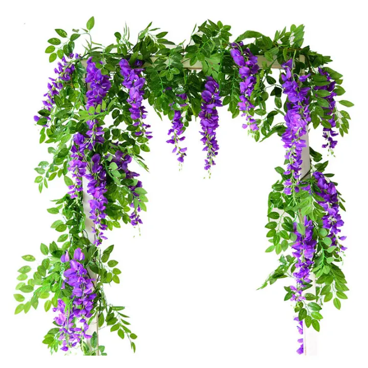 Guirnalda De Flores Artificiales De Wisteria 2M Silken Para Decoración De Jardín Hogar Ceremonias Matrimoniales Y Bodas - 1