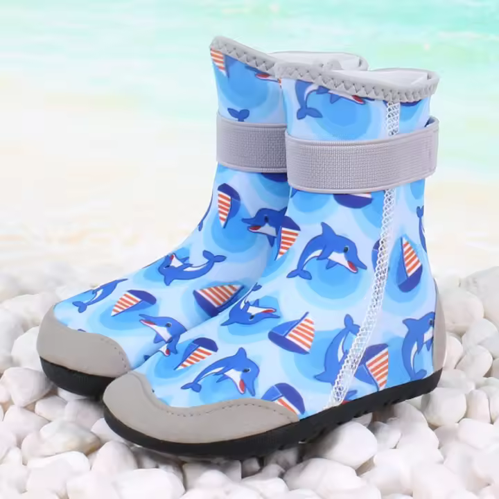 Zapatos y calcetines de playa altos para niños, antideslizantes, anticolisión, de secado rápido, para bebés, para nadar en el río, para adultos, para vadear en la playa - 1