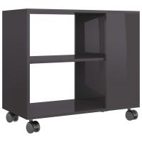 vidaXL Mesa auxiliar de madera de ingeniería 70x35x55 cm Blanco, Negro, Gris Mesa de sofá Mesa de Entrada para Salón Consola de Entrada Mueble Recibidor Mesita Mesa auxiliar Salon - details 4