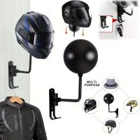 Soporte De Casco Rotativo 180° 2 En 1 Con Ganchos Para Ahorrar Espacio Soporte Para Motocicleta De Polyester Unisex - details 2