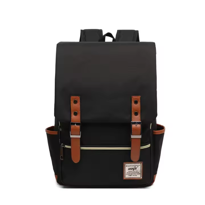 Mochila unisex vintage informal para la escuela, mochila de viaje para ordenador portátil, mochila de día, bolsas para tabletas (negra) (paquete de 1) - 1