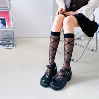 Calcetines De Pierna Media Para Mujer Transparentes Y Respirables Calcetines De Nylon Delgados Y Ligeros En Colores Negro Y Blanco - details 2