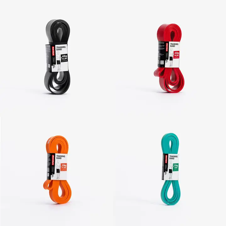 Kmt Style - Set de 4 Bandas elásticas de resistencia para fitness negra, 60 kg 45 kg 35 kg y 15 kg crossfit, entrenamiento para hombres y mujeres, Banda elástica cross-training musculación - training band Corength - KMT Style - 1
