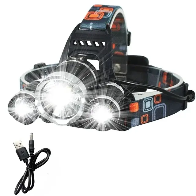 Linterna Frontal LED Super Brillante Recargable Con Batería 18650 Para Pesca Caza Y Camping Impermeable Con Tres Modos De Luz - 1