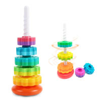 Juguete Educativo Montessori Para Niños Torre De Encaje Giratorio Arcoíris Juguete Sensorial Para Desarrollo De Habilidades Motoras Regalos Para Niños - details 0