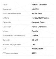 Marvel Champions Motivos siniestros Caja Expansión Fantasy Flight Games - details 0