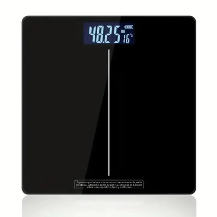 Báscula De Peso Digital Multifuncional Cuadrada Para Baño Precso Con Pantalla LED Iluminada Medidor De Peso Corporal - 1