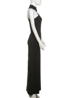 Vestido Maxi Sin Mangas De Halsk Para Mujer Kliou Estilo Clásico De Cuello Alto Alta Calidad Polyester Spandex Vestidos Elegantes Para Noche - details 9