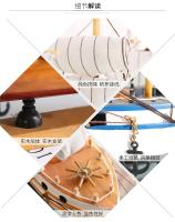 Modelo De Barco De Madera Sólida De Lujo Y Creativo Adorno Retro Para El Hogar Decoración De Arte Hecho a Mano Figura De Madera Para Decoración Del Hogar - details 15