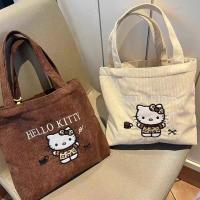 Bolso De Mano Con Bordado De Gato Grande Capacidad Versátil De Corduroy Bolso Pequeño Para Mujer Para Salir Bolso De La Madre - details 12