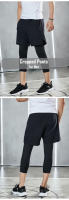 Pantalones Cortos De Deporte Para Hombre 3/4 Ajustados Elásticos Y Compresivos Para Gimnasio Correr Baloncesto Fútbol - details 2