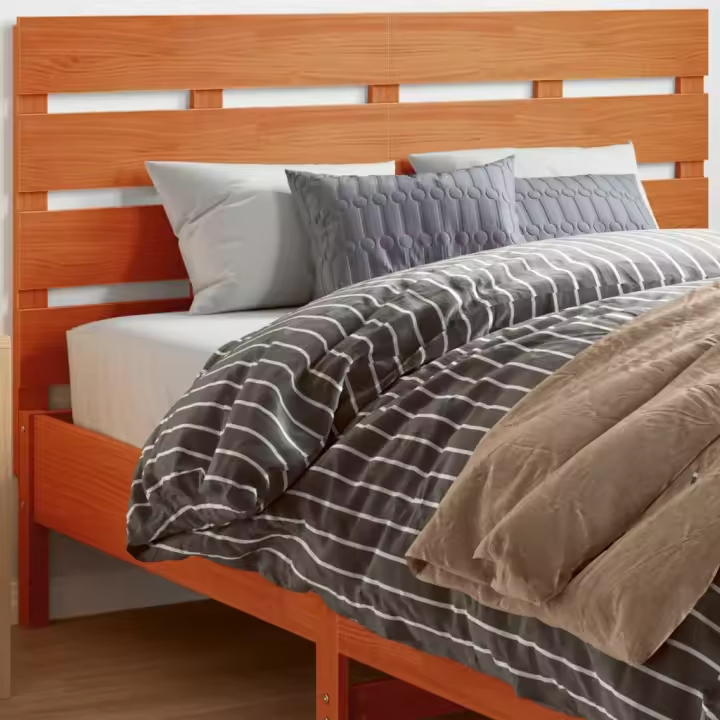 vidaXL Cabecero de cama madera maciza de pino marrón cera 150 cm - 1