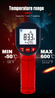 TOOLTOP ET6530B/ET6530C Termómetro Infrarrojo Digital Handheld 50~600℃ Medidor De Temperatura No Contacto Con Punto De Laser - details 9