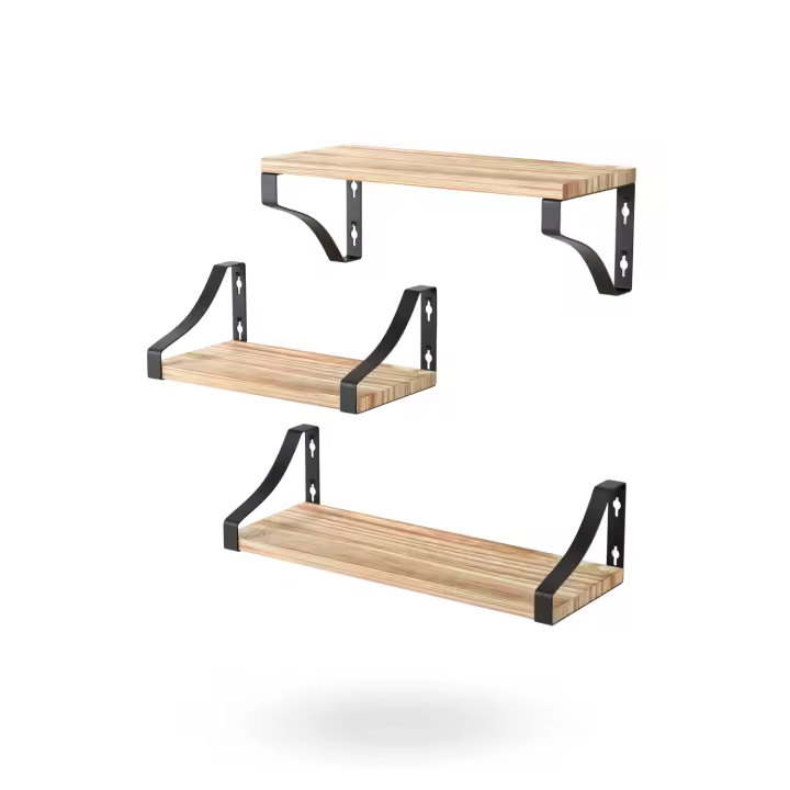 Estantes de Pared de Madera Edihome - Baldas Flotantes 3 Niveles - 1