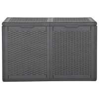 vidaXL Caja de almacenaje para jardín 180 L PP ratán negra - details 2