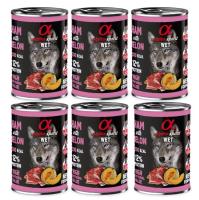 Pack 6 latas x 400 Gr - Alpha Spirit Comida Húmeda de Jamón con melón para Perros - details 0