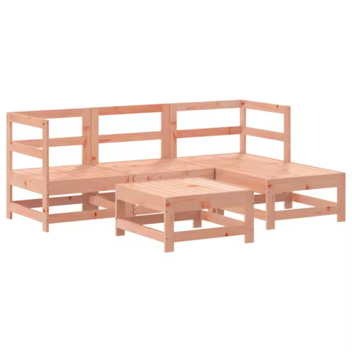 vidaXL Juego de sofás de jardín 5 pzas madera maciza de abeto Douglas - 1