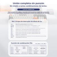 Teclado Mecánico Inalámbrico K8 Para Gaming Con Retroiluminación Hot Swappable Bluetooth 2.4G Y Cable Lineal Rojo Para PS4 PC Win Mac - details 12