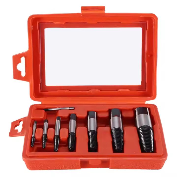 Extractor de tornillos dañados de 8 piezas, herramienta para quitar tornillos y pernos dañados de tuberías de agua - 1