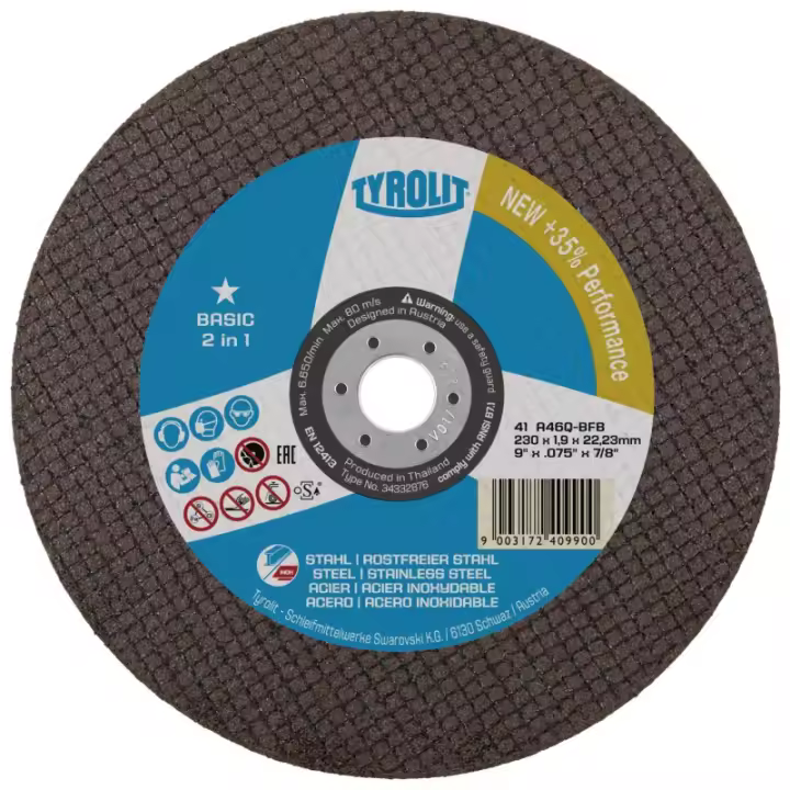Tyrolit Disco de Corte 41C 230x1,9x22,23 A46Q-BFB - 1