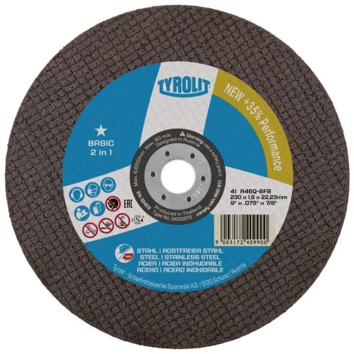 Tyrolit Disco de Corte 41C 230x1,9x22,23 A46Q-BFB - 1