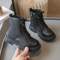 Botas De Tobillo Para Niñas Cuero Negro Antideslizante Moda Primavera Otoño Cierre De Cremallera Altura De Bota Completa - details 10