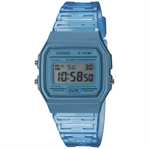 RELOJ CASIO RETRO VINTAGE F-91WS-2EF AZUL UNISEX - 1