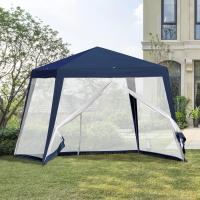 Carpa de Jardín 3x3 m Cenador con 4 Partes Laterales Mosquitera con Cremallera Protección UV Impermeable para Patio Exterior Eventos Fiesta Azul - details 2