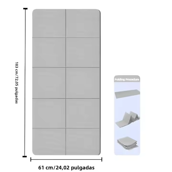 Manta De Yoga Plegable Ecológica Antideslizante Doble Cara Para Pilates Y Ejercicios De Piso Viaje Y Danza 183cmx61cm 4mm - 1