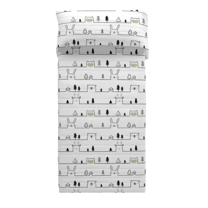 COLCHA BOUTI INFANTIL 100% ALGODÓN HOUSE ANIMALS ICEHOME FABRICADO EN ESPAÑA - 1