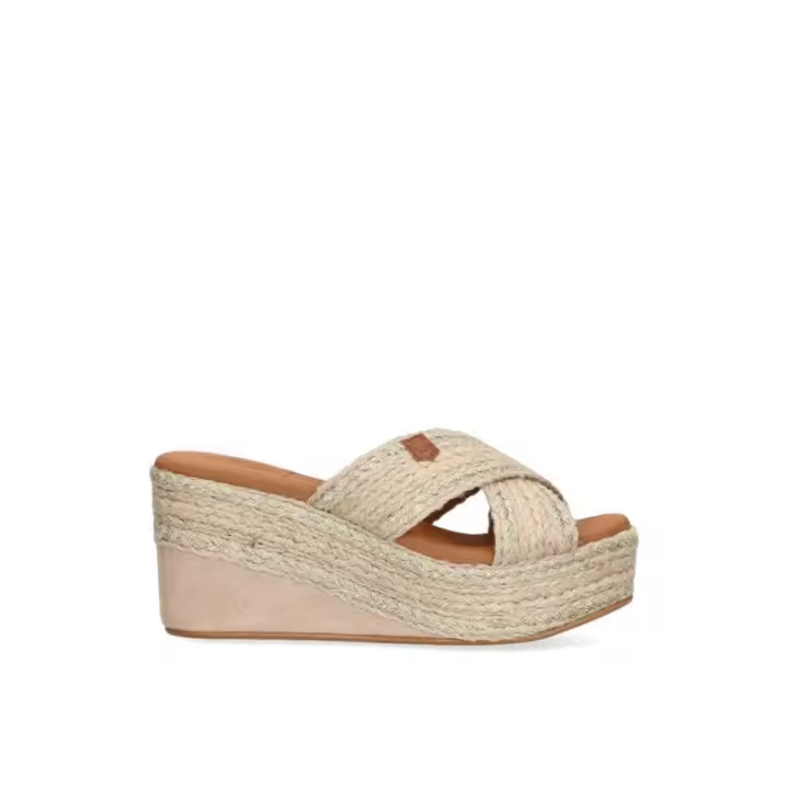 Zueco POPA Albufera Sareal Oro - Mujer - Cuña Alta - 7,5CM - 1