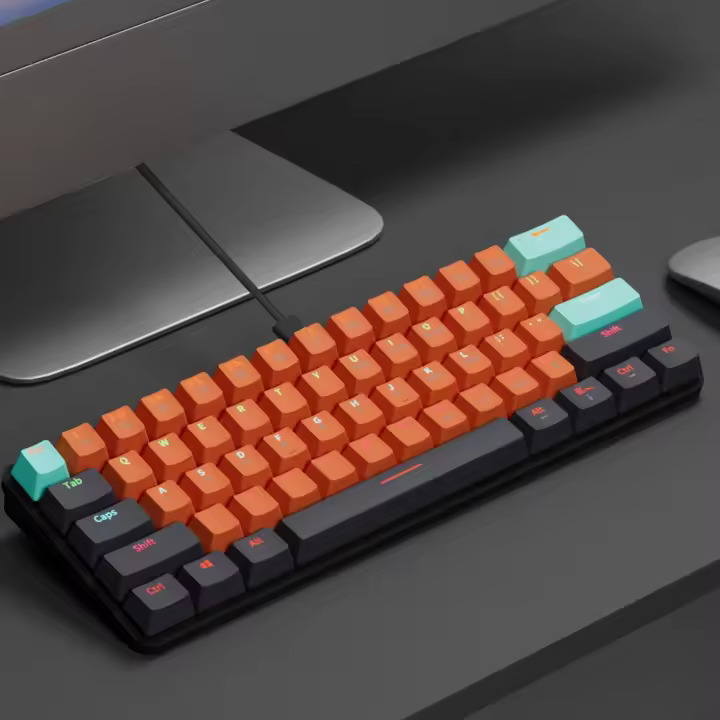 Teclado Mecánico RGB MUCAI 61 Teclas Con Cable USB Iluminación LED Para Mac Android Windows Teclado De Juego Estándar Sin Soporte Para El Codo - 1