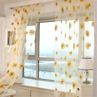 2PCS Cortinas De Ventana De Girasoles Telas Voile Tulle Translúcidas Para Hogar Y Habitaciones 100*200cm Modernas Y Elegantes - details 0