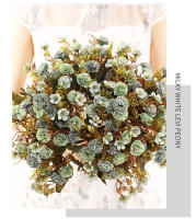 2PCS Decoración De Hogar Con Flores Artificiales Bouquet De Flores Falsas Para Boda Flores Para Novia Decoración De Habitación Plantas De Interior - details 5