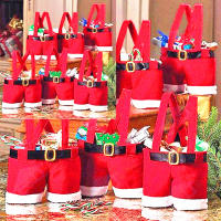 Porta-vinos Y Dulces Navideños Con Decoración De Pantalones De Suspensión De Santa Claus Bolsa De Regalo Navideña Adorable Para Decoración De Casa Y Fiestas - details 2