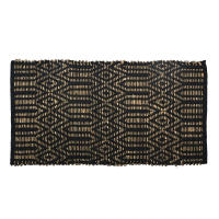 CAPRILO REGALOS & DECORACIÓN Alfombra Rectangular Decorativa de Yute "Cenefas-Natural y Negro". Decoración del Hogar. Regalos Originales. Dormitorios y Salón. Textil. 80 x 50 x 1 cm - details 0