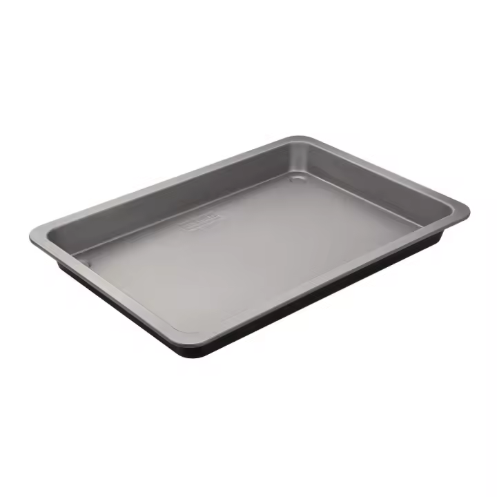 Bandeja horno universal 42x29cm de acero, Rustidera para asados, Molde bizcocho rectangular con revestimiento antiadherente Teflón, libre de PFOA, optimización del 30% de energía, bicolor, ZENKER - 1