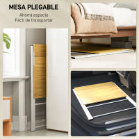 HOMCOM Escritorio Plegable Mesa de Escritorio Plegable con Estante Abierto Escritorio Pequeño para Estudio Hogar Oficina 86x66x82 cm Natural - details 3