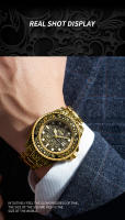 Reloj De Pulsera Masculino ONOLA Vintage Resistente Al Agua Con Correa De Acero Original Moda Casual Lujo Dorado Relogio Masculino - details 3