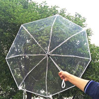 Paraguas Automático Tres Plegable Transparente Y Rainproof Para Adultos Duradero Y Anti-Viento Material De Nylon Moda Al Aire Libre - details 6