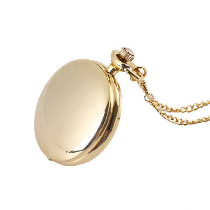 Reloj De Bolsillo Vintage Sencillo Con Cadena Colgante Cuarzo Aleación De Metal De Color Sólido Reloj Clásico De Gran Tamaño Para Hombres Y Mujeres - 1