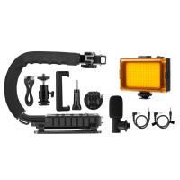 PULUZ-estabilizador de cámara SLR de mano en forma de C, soporte de agarre de mango de cámara DV portátil ABS con zapata fría, carga máxima: 3kg - details 8