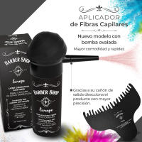 Barber Shop Europe - KIT Fibras Capilares X3 - Contiene - Fibra Capilar - Aplicador Fibras Capilares y Optimizador - Relleno Capilar Instantaneo - Hair Fibers - Polvos Pelo Hombre y Mujer - details 2