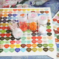 4pcs/set Etiquetas De Color Para Pintura Diamante DMC Organizador De Cajas De Almacenamiento Y Botellas Etiquetas De Mosaico De Perlas - details 6