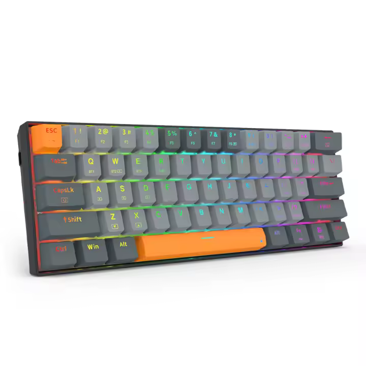 Teclado Mecánico De Juego REDRAGON L61 RGB Con Bluetooth 5.0 Y 2.4G Teclas Más Grandes 1.2X Para Usuarios De Mano Grande Compatible Con Computadora Tablet Y Laptop - 1