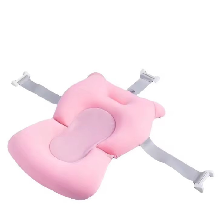 Asiento de baño para bebé, alfombrilla de apoyo plegable para bañera de bebé, almohadilla y silla para bañera de recién nacido, almohada antideslizante para bebé, cojín suave y cómodo para el cuerpo - 1