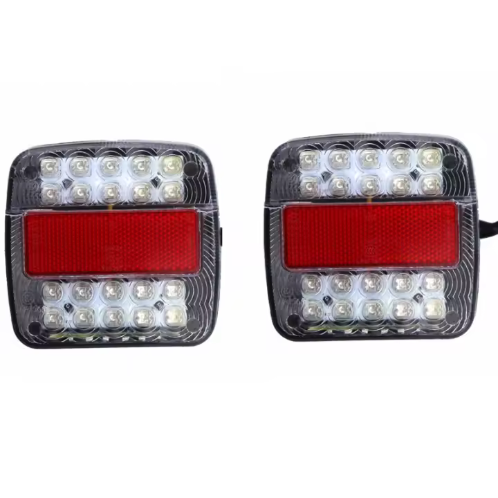 2pcs Luz De Cola Para Remolque Impermeable 12V Con 26 LEDs Indicador De Freno Para Camiones Barco UTE UTV ATV Caravana Iluminación De Coche - 1